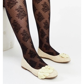 D/GMR Balerini galbeni cu o floare decorativă Mateja 1