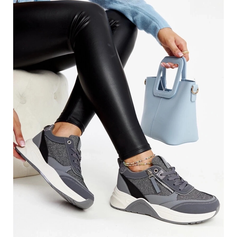 D/GMR Adidași gri strălucitori pe platforma Makda 1