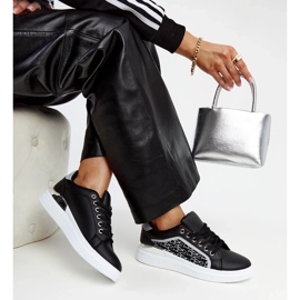 D/GMR Tenisi negri cu platformă cu sclipici Fekete negru 2