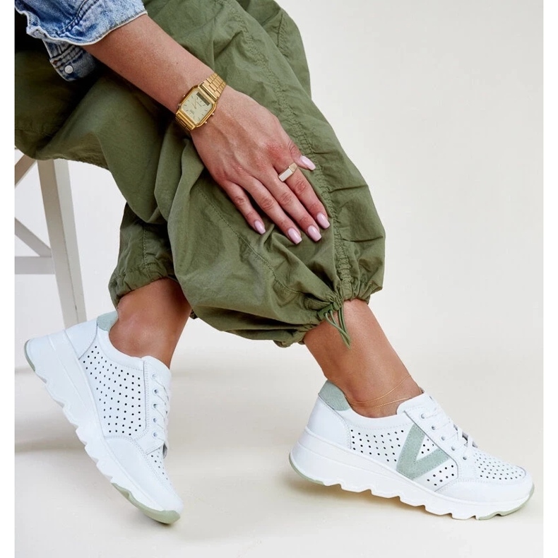 D/GMR Tenisi ajurati Vinceza din piele alba 2 D/GMR Tenisi ajurati Vinceza din piele alba 2