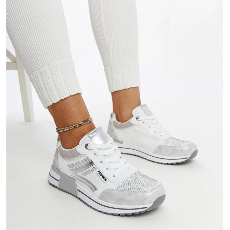 D/GMR Adidasi cu platforma argintie cu strasuri Mauli 1