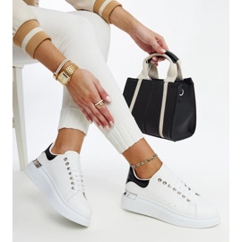 D/GMR Pantofi sport albi cu inserție Meriana neagră 1