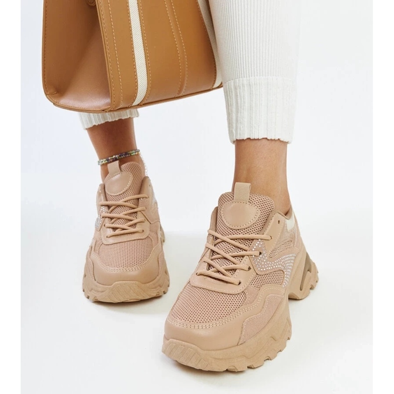 D/GMR Adidași cu platformă maro decorați cu zirconi Maras 2 D/GMR Adidași cu platformă maro decorați cu zirconi Maras 2