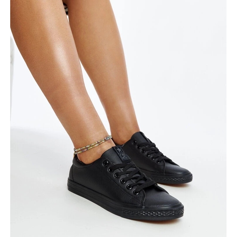 D/GMR Tenisi negri din piele ecologică Luz negru 1