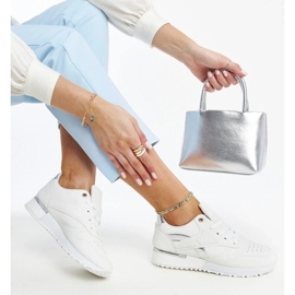 D/GMR Tenisi Tasnim din piele de șarpe albă 1