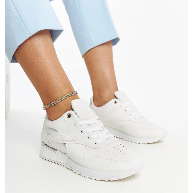 D/GMR Tenisi Tasnim din piele de șarpe albă 2