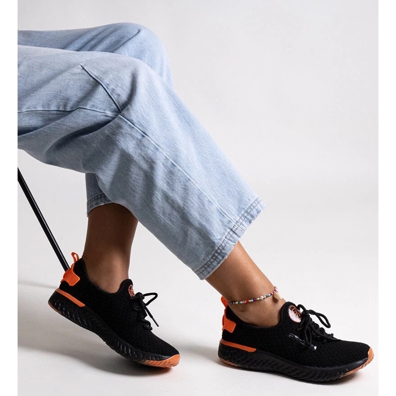 Tenisi dama Cross Jeans din tesatura neagra negru 2