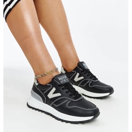 Tenisi negri cu talpa Cettina groasa negru 2