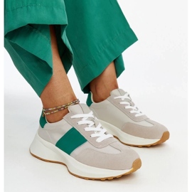 Adidași din piele gri și verde de la Ganim 1