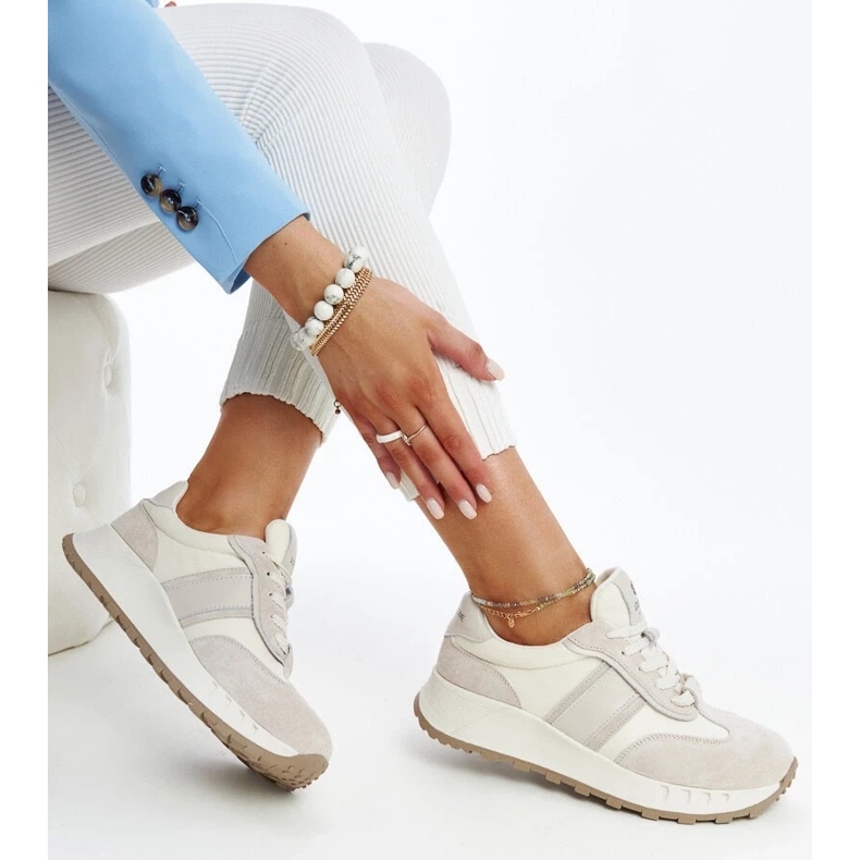 Tenisi gri din piele marca Nahas 1