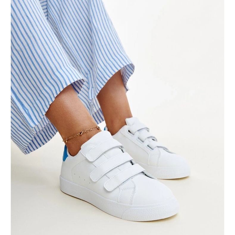 Adidași cu velcro alb și albastru de la Samala 1