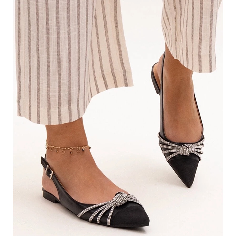 Balerini cu varf ascutit si strasuri Sellar negru 2 Balerini cu varf ascutit si strasuri Sellar negru 2