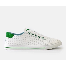 Adidași albi perforați albi din dantelă -adidași 1