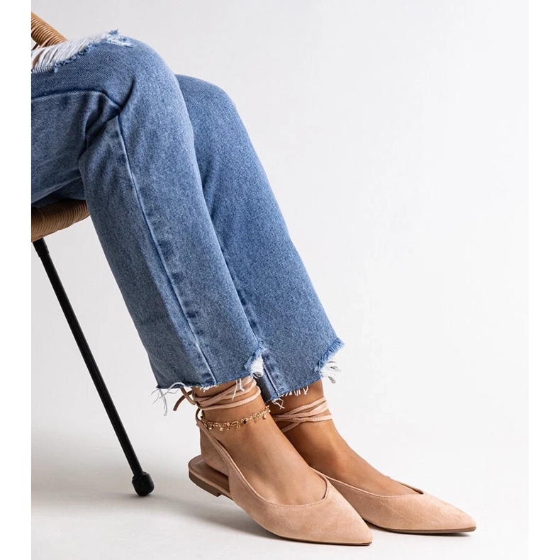 D/CEO Balerini bej cu siret Leaia cu toc deschis 2 D/CEO Balerini bej cu siret Leaia cu toc deschis 2