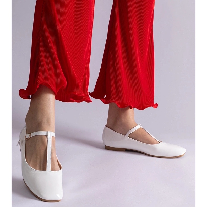 D/CEO Balerini albi lacuiti cu centura Marsilia 2 D/CEO Balerini albi lacuiti cu centura Marsilia 2