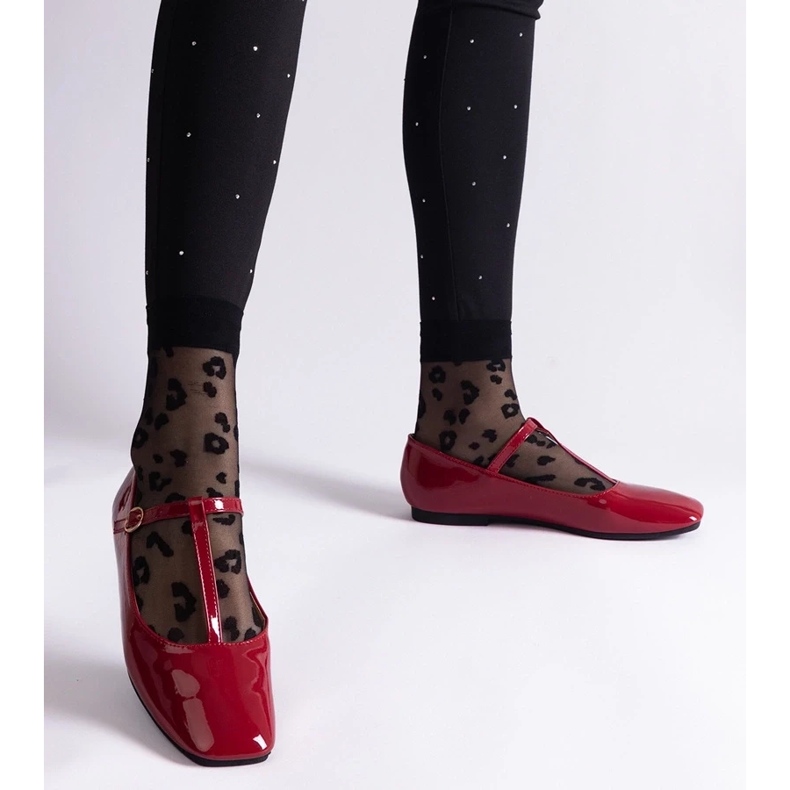 D/CEO Balerine roșii lăcuite cu centura de marsilă roșu 1 D/CEO Balerine roșii lăcuite cu centura de marsilă roșu 1