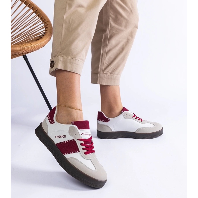 D/CEO Adidași cu platformă burgundy cu cusături Puente roșu 2