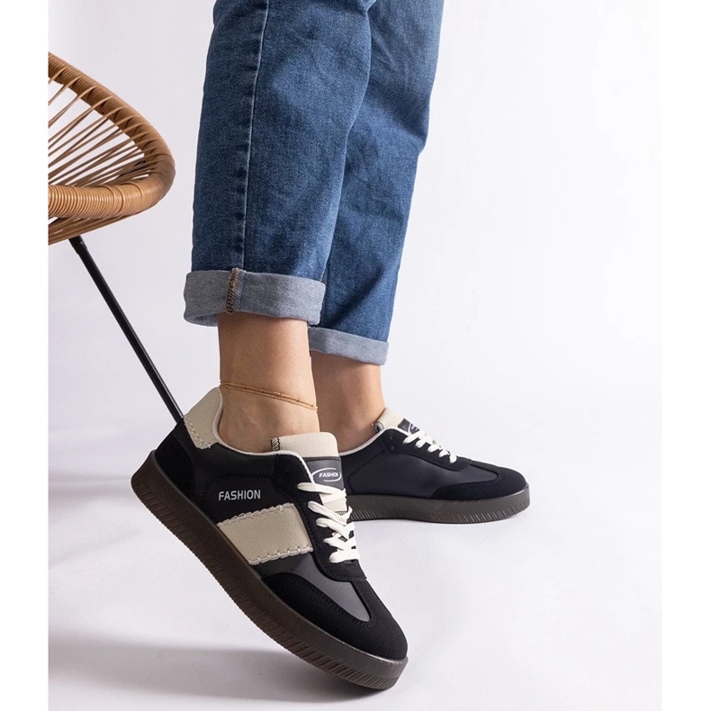 D/CEO Tenisi negri cu platformă cu cusături Puente negru 2