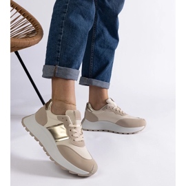 D/CEO Tenisi bej cu platformă Cremorna 2