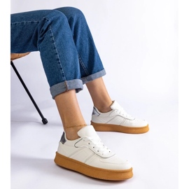 D/CEO Tenisi albi cu siret pe platforma Felicita 1