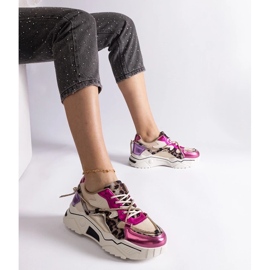 D/CEO Adidași roz decorați cu șnur Valdez din zircon 1