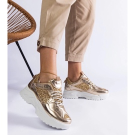 D/CEO Adidași pentru femei de aur cu inserții de sclipici caraballo 2