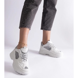 D/CEO Tenisi albi de dama cu insertii cu sclipici Caraballo 1