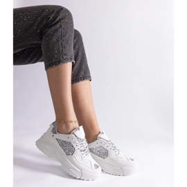 D/CEO Tenisi albi de dama cu insertii cu sclipici Caraballo 2