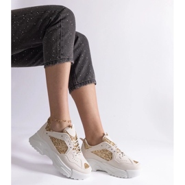 D/CEO Adidași de damă bej cu inserții cu sclipici Caraballo 2