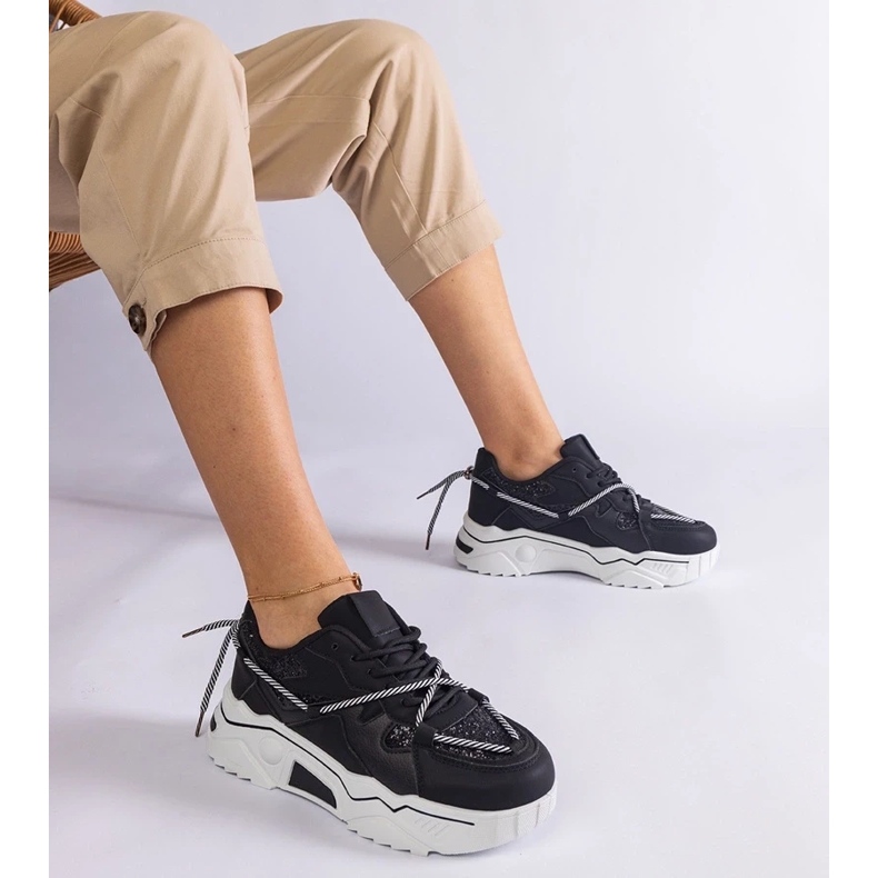 D/CEO Adidasi negri de dama cu sclipici Agar negru 1 D/CEO Adidasi negri de dama cu sclipici Agar negru 1