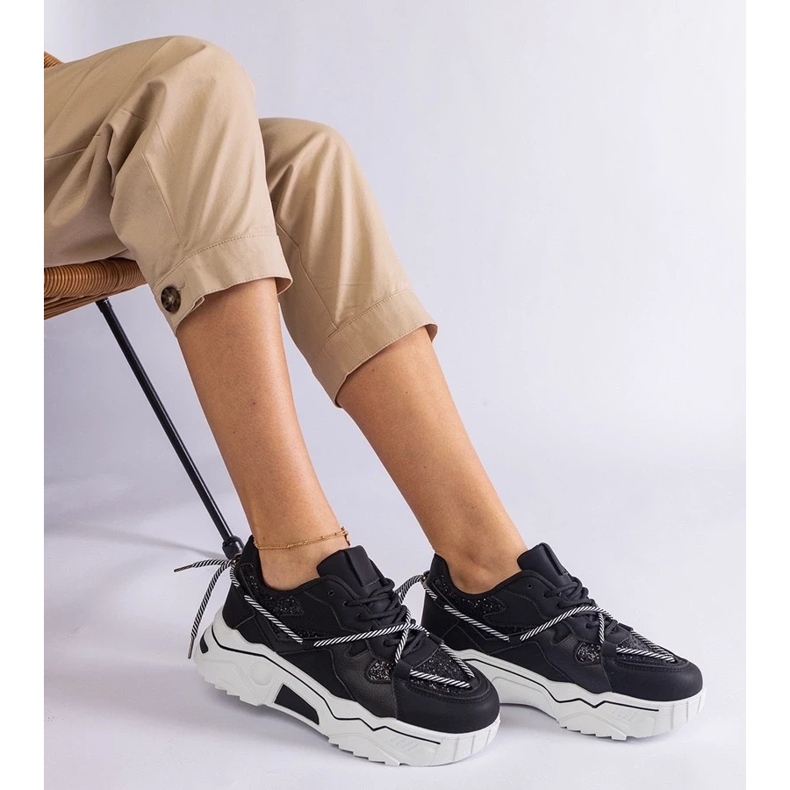 D/CEO Adidasi negri de dama cu sclipici Agar negru 2 D/CEO Adidasi negri de dama cu sclipici Agar negru 2