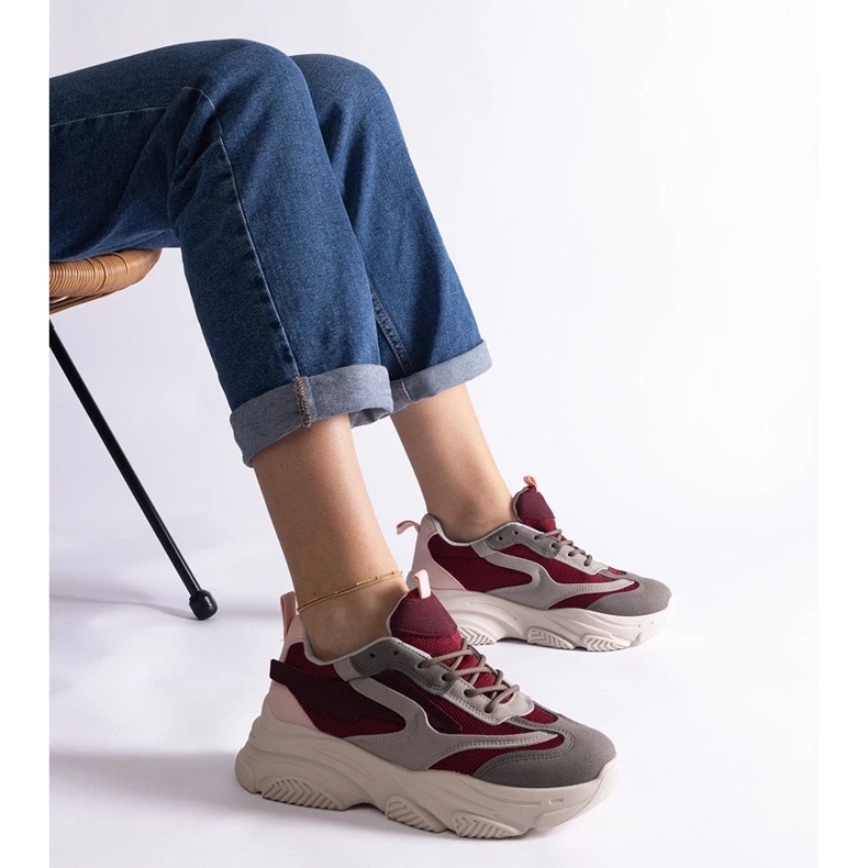 D/CEO Adidași Milenka de damă maro și gri roșu 1