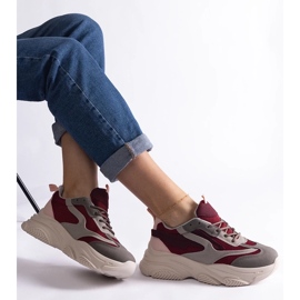 D/CEO Adidași Milenka de damă maro și gri roșu 2