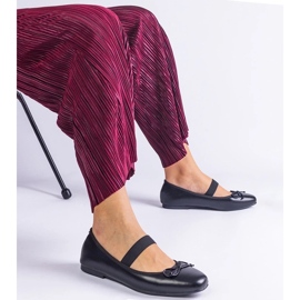 D/CEO Balerini negri cu bandă elastică și fundă Newton decorativă negru 1 D/CEO Balerini negri cu bandă elastică și fundă Newton decorativă negru 1