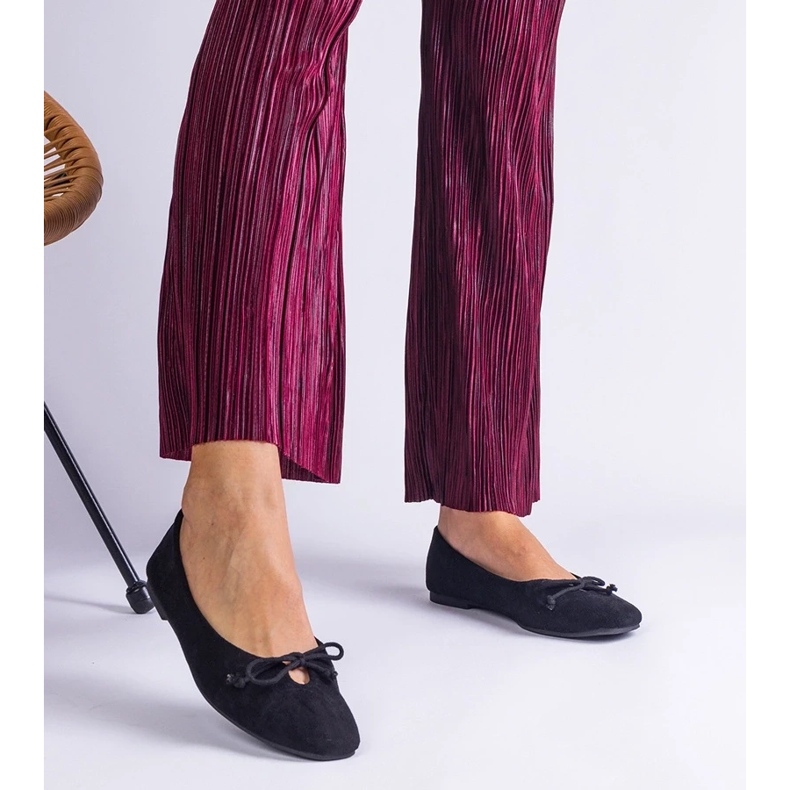 D/CEO Balerine negre cu un arc decorativ PollinoS negru 2 D/CEO Balerine negre cu un arc decorativ PollinoS negru 2