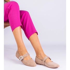 D/CEO Ballerine bej decorate cu o cataramă cu cristale Demetra 1 D/CEO Ballerine bej decorate cu o cataramă cu cristale Demetra 1