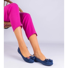 D/CEO Ballerine clasice ale Navy cu un arc Masol 1