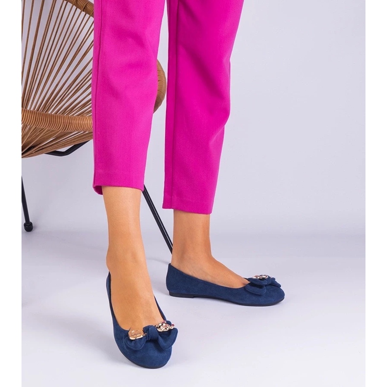 D/CEO Ballerine clasice ale Navy cu un arc Masol 2
