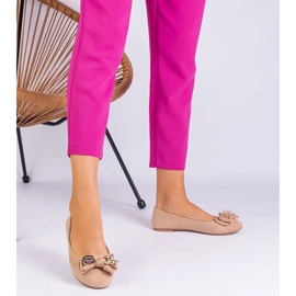 D/CEO Balerine clasice bej cu un arc de masol 2