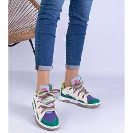 Adidași pentru femei verzi cu dantelă decorativă verde 1