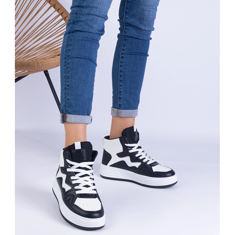 Adidași albi și albi pentru femei negru 1