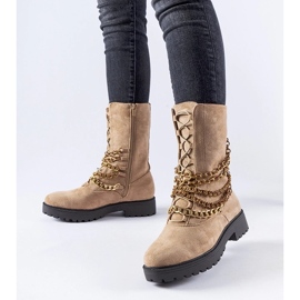 D/CEO Botine izolate bej cu lant Carroll 2