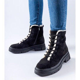D/CEO Botine izolate negre din piele ecologică Chamblee negru 1