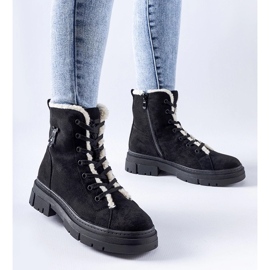 D/CEO Botine izolate negre din piele de căprioară ecologică Pompei negru 1 D/CEO Botine izolate negre din piele de căprioară ecologică Pompei negru 1