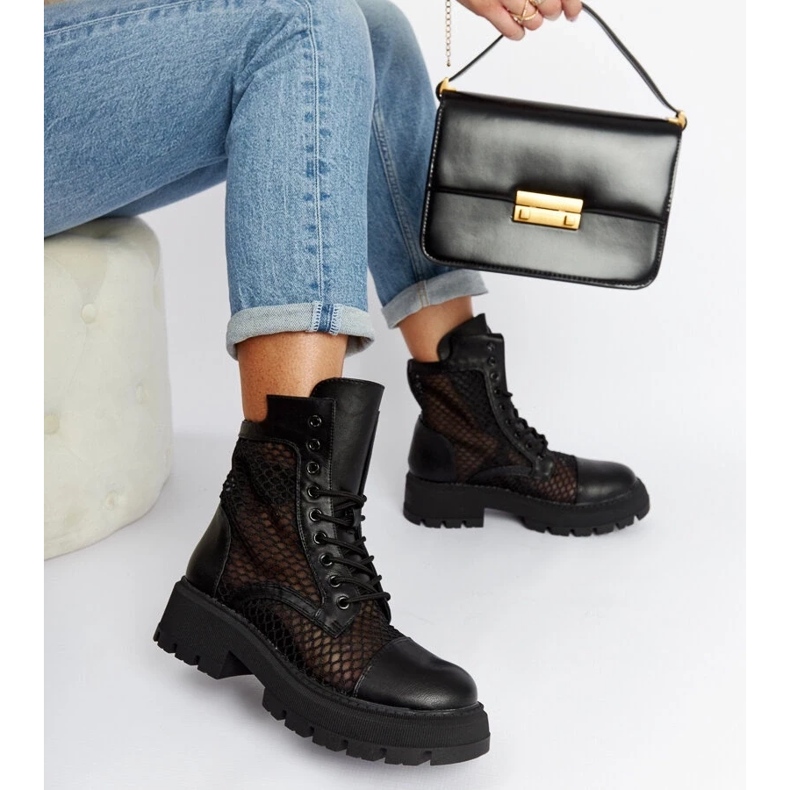 D/CEO Cizme Waldeck negre transparente negru 1