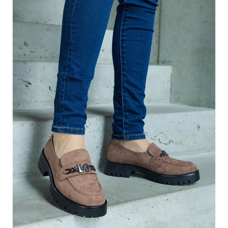 D/CEO Mocasini Vinceza maro din piele intoarsa 2