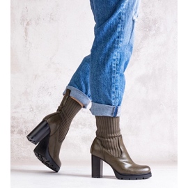 D/CEO Botine verzi din piele ecologica Asera 1