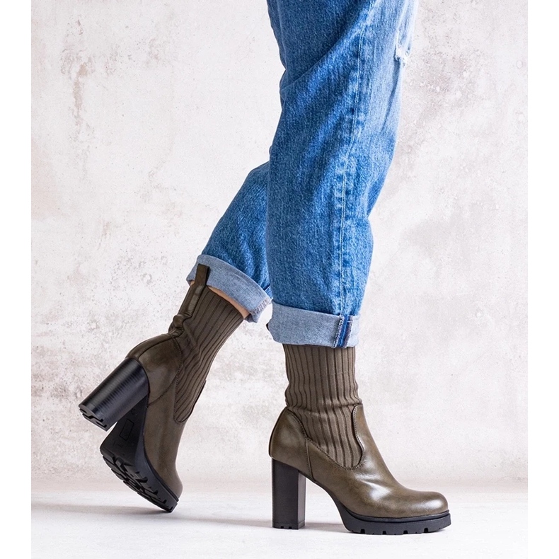 D/CEO Botine verzi din piele ecologica Asera 1