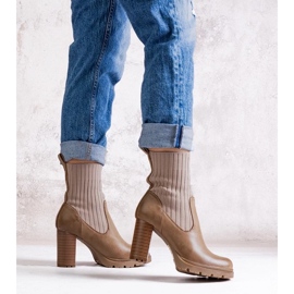 D/CEO Botine bej închis din piele ecologică Asera 1 D/CEO Botine bej închis din piele ecologică Asera 1