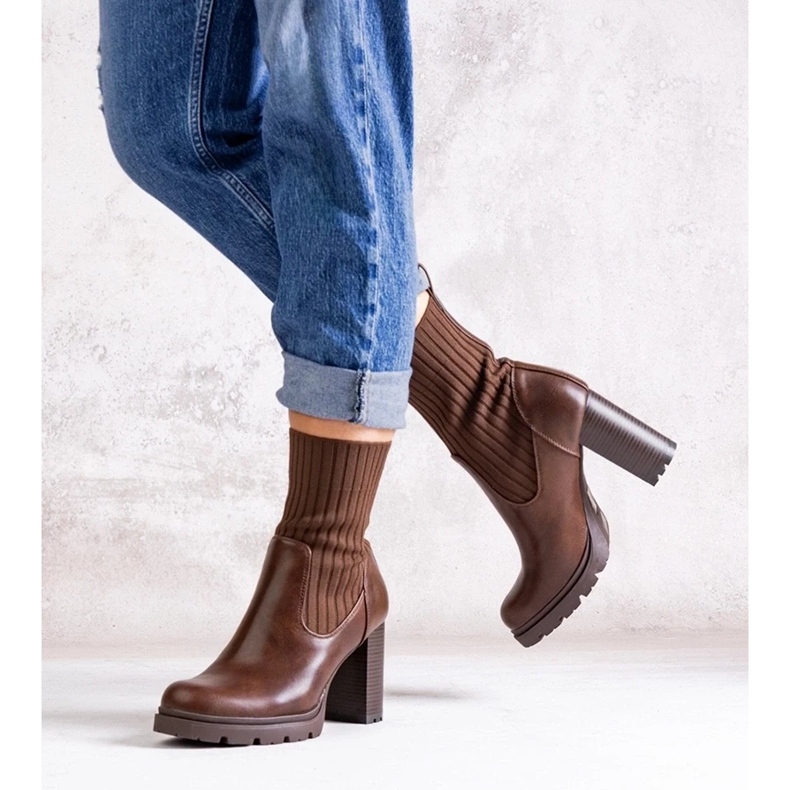 D/CEO Botine maro din piele ecologica Asera 2 D/CEO Botine maro din piele ecologica Asera 2